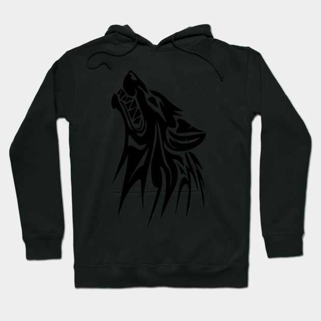 Vector Black and White Wolf Hoodie by TortillaChief